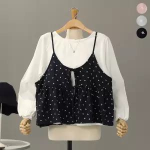 [모노시크] 라브스 플라워 뷔스티에 + 블라우스 세트_MNBS650