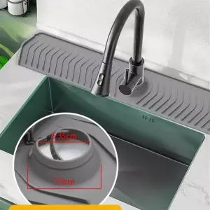 물막이 실리콘 물튀김 커버 개 차단 수전매트 76x45cm 업그레이드 블랙