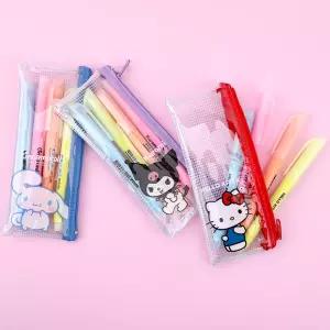 산리오 4색 탄력 엘라스토머 형광펜 파우치 세트 하이라이트 포인트 라인펜 다꾸 꾸미기 초등학생 선물 단