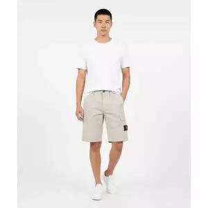 [스톤아일랜드] 스트레치 코튼 레귤러 핏 카고 버뮤다 반바지 151621693