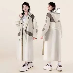 오버핏 롱 레인코트 예쁜 비옷 코트형 전신 패션 우비 후드 롱레인코트 롱우비 커플