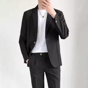 남성 빅사이즈 캐주얼 정장 세트 남자 양복 자켓+바지