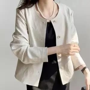 여성 여름 자켓 루즈핏 블레이저 데일리 여성 린넨 자켓 베이직 정장 세미