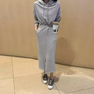 [미나그램] 트루디 트임 후드맨투맨원피스