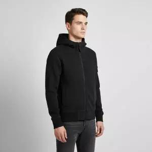 [스톤아일랜드] 키즈 와펜 패치 후드 집업 자켓 블랙 153263134