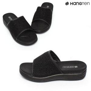 행텐 HT-137 여성용 글리터 쿠션 통굽 슬리퍼 슬라이드 외출용 사무실용