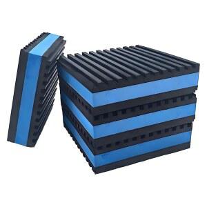 EVA 샌드위치 디자인의 4팩 헤비 듀티 방진 패드 4인치 x 4인치 x 7/8인치 u2013 리브 고무 매트, 에어 용 미끄럼 방지 고무 절연 매트, 러닝머신, 세탁기, 건조기, HVAC