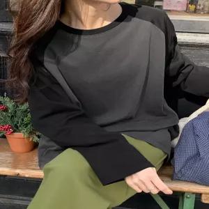 코타 피그먼트 나그랑 루즈핏 긴팔 티셔츠 86845 빅사이즈 여성의류