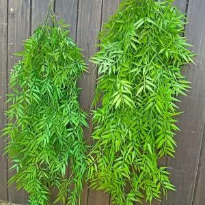 80-105cm 인공 매달려 식물 열 대 대나무 잎 덩굴 가짜 잔디 포도 나무 플라스틱 버드 벽 정원 홈 장식