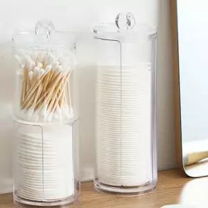 아크릴 화장솜케이스 원형 투명 화장솜 정리함 1P 원형 디스펜서 케이스 솜 정리함 화장 보관함 투명 대