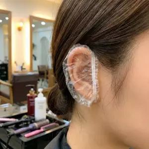 50쌍 귀덮개 방수 귀마개 비닐 일회용 귀커버 이어캡 염색