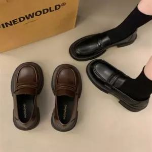 [메르나뛰] 자체제작 심플 민자 페니 로퍼 발편한 통굽 키높이 청키 여성 단화 ME601