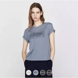 백화점 지오다노 여자 반팔티 라운드넥 미니핏 굿에너지 프린트 그래픽 반팔 티셔츠 395904