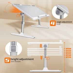 Oatsbasf 침대용 노트북 홀더 다기능 태블릿 스탠드 폰 접이식 독서대 높이 각도 조절 가능