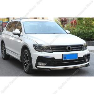 폭스 바겐 Tiguan MK2 2017 광택 블랙 ABS 자동차 앞 범퍼 메쉬 센터 그릴 몰딩 스트립 액세서리