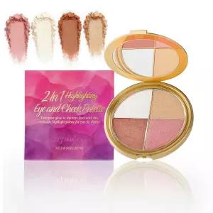 치크 글로우 팔레트 4 섀도 형광펜 블러셔 컨투어 여성용 메이크업 오래 지속되는 실키 페이스 키트 모든