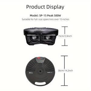자동차 차량용 호환 스페어 타이어 서브 우퍼 헤비 듀티 액티브 베이스 앰프 포함 오디오 수정 15인치 이상
