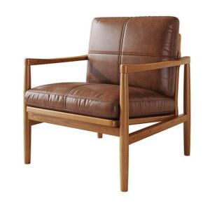 북유럽 1인용 휴식 안락의자 가죽소파 싱글쇼파 낮잠