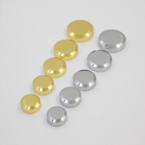 12pcs 그림 옷걸이 장식 유리 아크릴 네일 캡 나사 단단한 황동 거울 골드 표면 커버