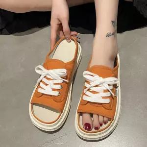 A에디션 여성 통굽 키높이 앞뒤 오픈 편안한 뮬 스니커즈