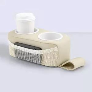 마린 익스플로러 폰툰 컵 홀더 보트 시트 더블 음료 소파 RV 자동차 뒷좌석용 휴대용 휴대폰 홀더(베이지)