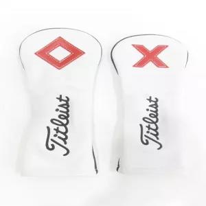 아쿠쉬 정품 타이틀리스트 소가죽 우드, 유틸리티 커버 세트 화이트 케이스