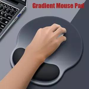 손목 보호대가있는 마우스 패드 경량 미끄럼 방지 고무 데스크 매트 부담 감소 그라디언트