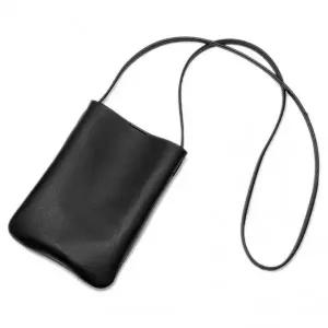 미니 핸드폰가방 블랙 가죽 크로스백 소가죽