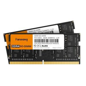 판샹 SODIMM DDR4 RAM 64GB(2 x 32GB) 3200MHz, 인텔 AMD 노트북 메모리 CL22 1.2V 듀얼 채널, 게임 및 생산성에 이상적입니다