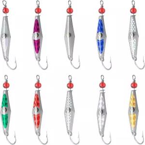 소울첸 10개 트롤링 스푼 스페인 고등어 참치 대서양 보니토 등을 위한 정밀 낚시 유인