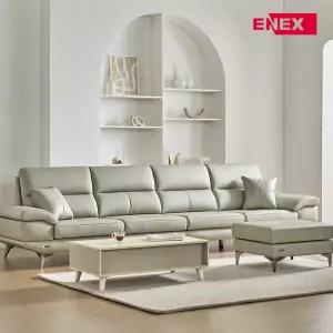 (세일)에넥스 밀라노 스타일 이태리 천연면피 통가죽 6인 소파 풀패키지