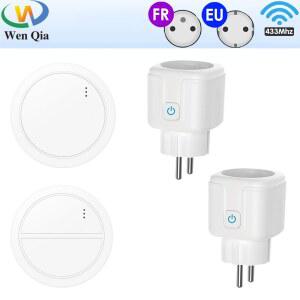 무선 리모컨 소켓 스위치 50미터 원격 16A 전기 EU 제어 플러그 콘센트 220V