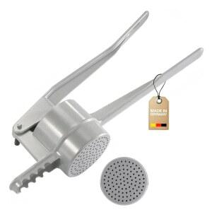 으깬 감자를 위한 웨스트마크 스패츨 & 포테이토 리서 u2013 헤비 듀티 포테이토 리서, 얇은 스패츨을 위한 전통 독일 누들 프레스, 알루미늄 주조 스패츨 메이커, 실버