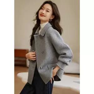 브리치 제로투올샵2 여성 겨울 울 숏 코트 더블버튼 그레이 S