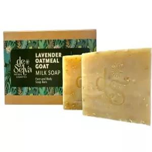 데셀바 라벤더 오트밀 바 비누 ？ 2팩 얼굴과 몸을 위한 천연 수제 진정 보습 부드럽게 각질 제거 민감한