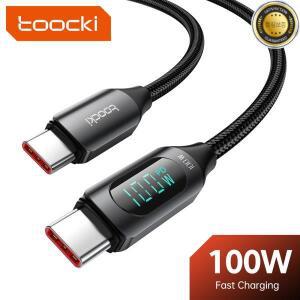 투키 PD 100W 타입 C - 케이블 USB LED 디스플레이 노트북 삼성 S24 샤오미 14 화웨이 P70용 고속 충전