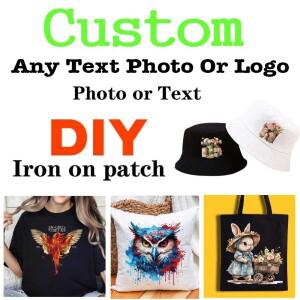 의류용 맞춤형 로고 또는 사진 다리미 전사 DIY A급 세탁 가능 티셔츠 스티커 DTF