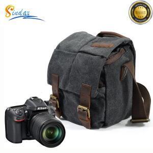 빈티지 캔버스 DSLR 카메라 가방 숄더 백 케이스 캐논 니콘 소니 렌즈 파우치 방수 사진
