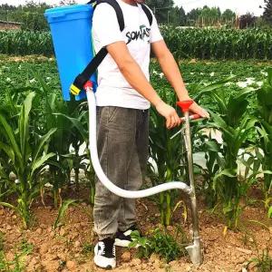 농업용 비료 살포기 콩 파종기 베낭가방 수동 과립 어플리케이터 농장 옥수수 식물