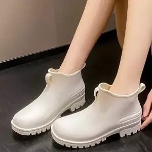 베이직 숏 레인부츠 키높이 방수화 작업화 패션슈즈