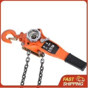 체인 블록 0.75톤 오렌지색 호이스트 라쳇 레버 풀리 리프팅 3미터