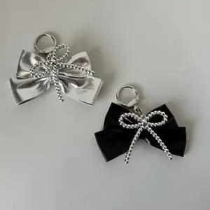 실버 진주 가죽리본 고리 키홀더 가방꾸미기 가방 자동차 테슬 인형 악세사리 고리 재료 부자재 선물