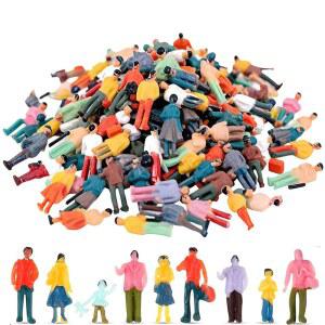 VICDUEKG 100개 1: 100 스케일 작은 피규어 건축 미니어처 앉아 프로젝트 사람 모형 사람과 인형집 서 기차 페인팅 미니 있는