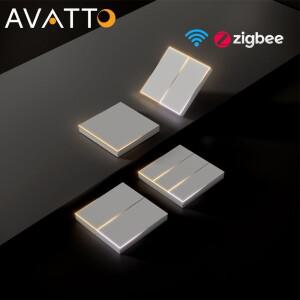 AVATTO Tuya WiFi/Zigbee 스마트 스위치 1/2/3/4Gang 벽 스위치(주변 조명 지원 Alexa Google Home Alice)