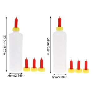 , 새끼돼지, 양, 염소 농장 동물 급수기/급이기 400/500ml 양 젖병/급이병 실리콘 젖꼭지 3개 포함