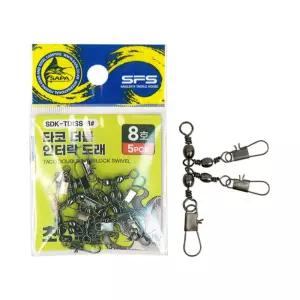 싸파 더블킬 SDK-TDISS-8 타코 인터락 도래 8호 5PCS 두족류 문어채비