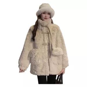 에코퍼 퍼일체형 하프 박시 뽀글이 밍크코트