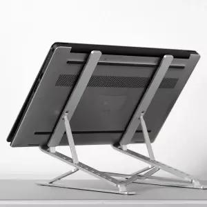 독서테이블 알루미늄 노트북 거치대 3단 접이식 높이조절 실버