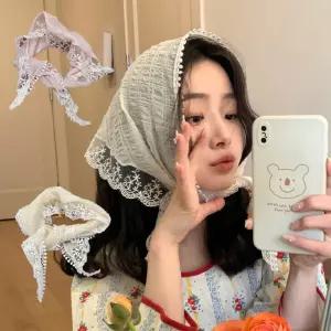 (보리별) 레이스 프릴 스카프 손수건 반다나