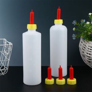 1세트 400/500ml 양 젖병 급이병, , 새끼돼지, 양, 염소 농장 동물 급수기용 실리콘 젖꼭지 3개 포함